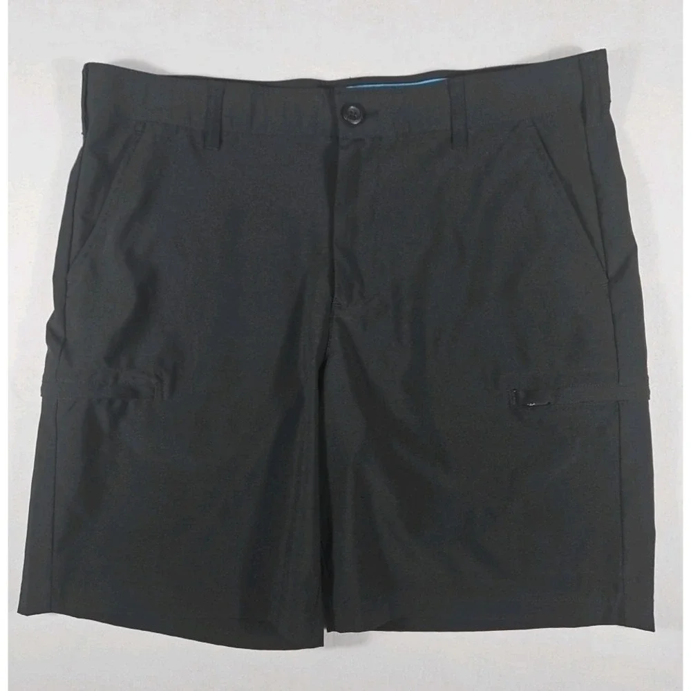 Birdie Bound Shorts Mens 36 Black‎ Golf Performance Cargo Zip Stretch Grip